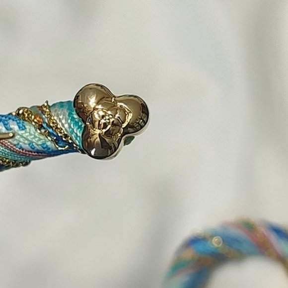 Kendra Scott Earrings Masie Corded Hoop Gold Pastel Mix Blue Summer Spring - Picture 6 of 8